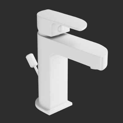 Picture of Single Lever Basin Mixer with Popup Waste -White Matt