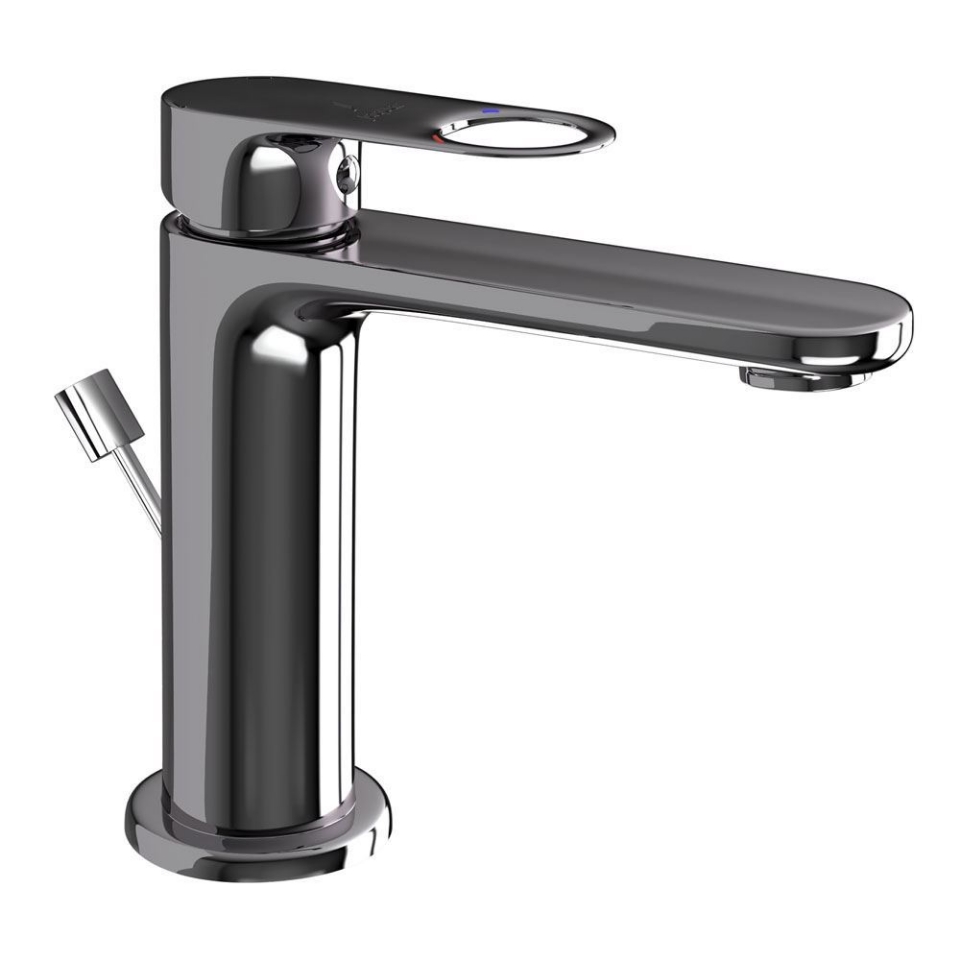 Picture of Single Lever Basin Mixer with Popup Waste - Black Chrome