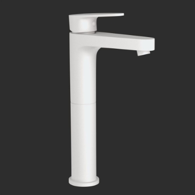 Picture of Single Lever High Neck Basin Mixer -White Matt