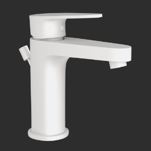 Picture of Single Lever Basin Mixer with Popup Waste - White Matt