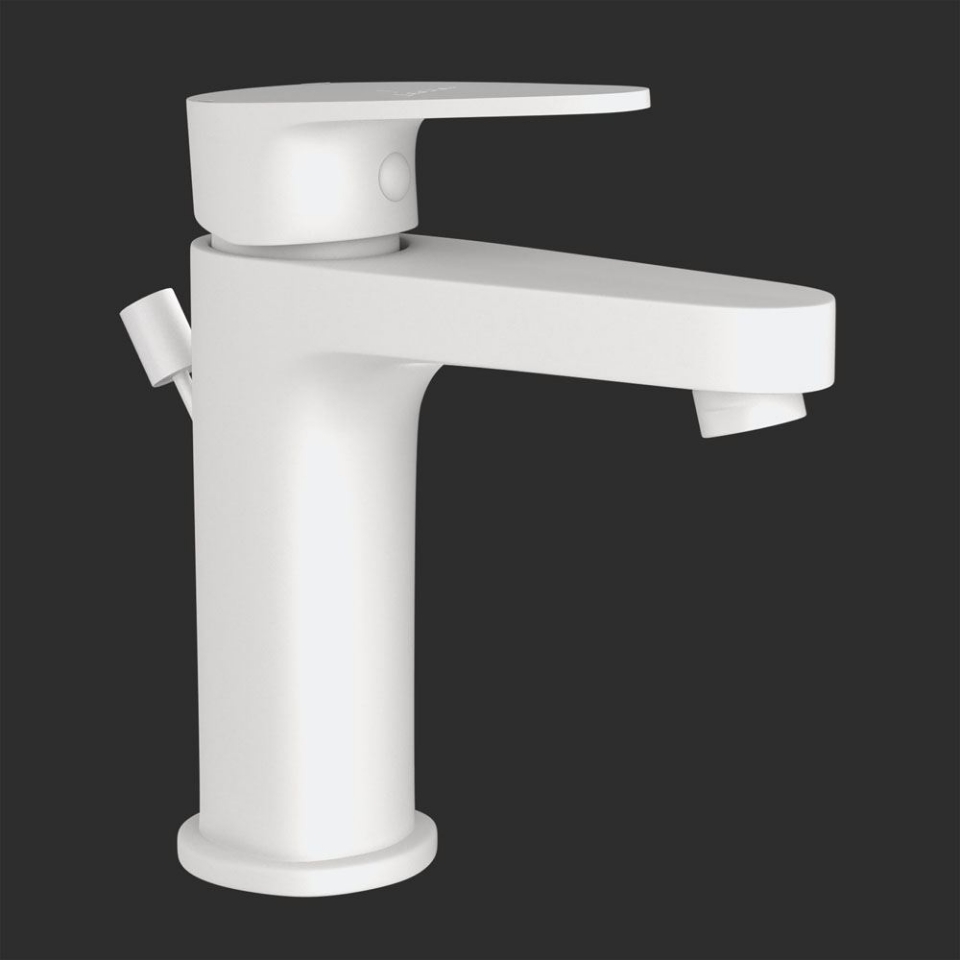 Picture of Single Lever Basin Mixer with Popup Waste - White Matt