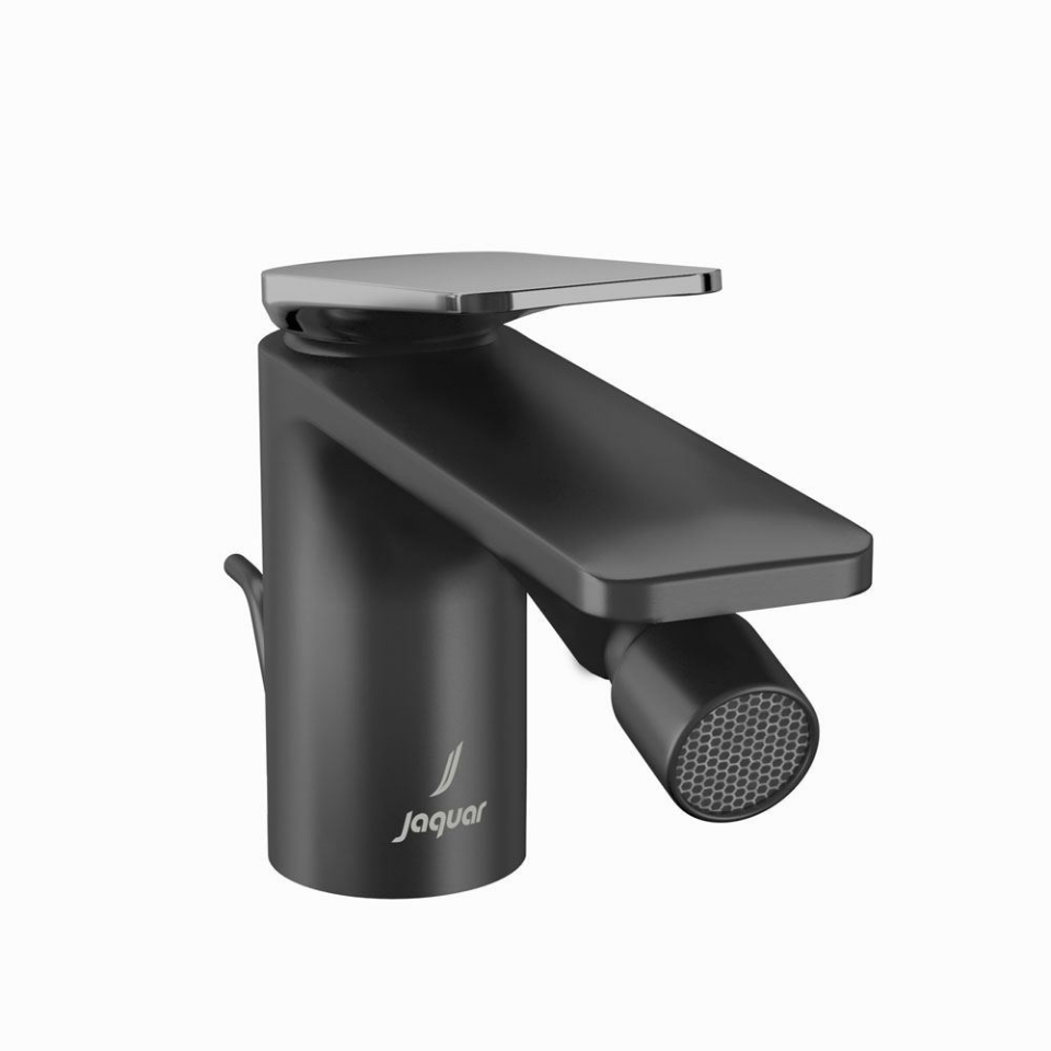 Picture of Single Lever Bidet Mixer with Popup Waste - Lever: Black Chrome | Body: Black Matt