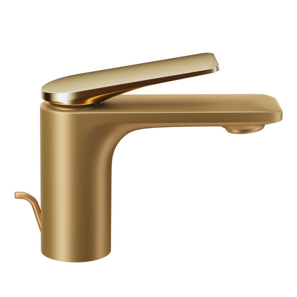 Picture of Single Lever Basin Mixer with Popup Waste - Lever: Gold Bright PVD | Body: Gold Matt PVD