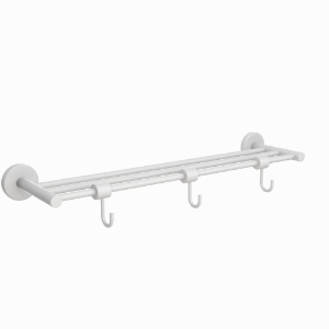 Picture of Towel Shelf with 3 Hooks - White Matt