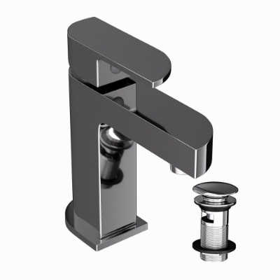 Picture of Single Lever Basin Mixer with click clack waste - Black Chrome