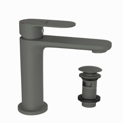 Picture of Single Lever Basin Mixer with click clack waste - Graphite