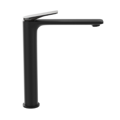 Picture of Single Lever High Neck Basin Mixer - Lever: Black Chrome | Body: Black Matt