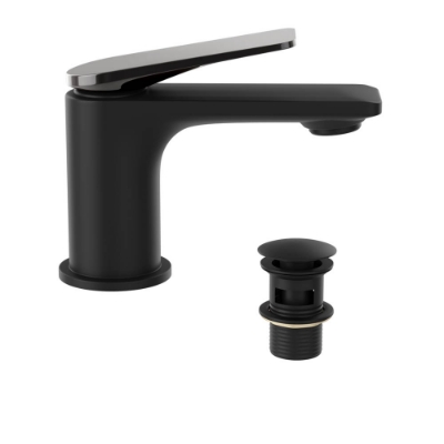 Picture of Single Lever Basin Mixer - Lever: Black Chrome | Body: Black Matt