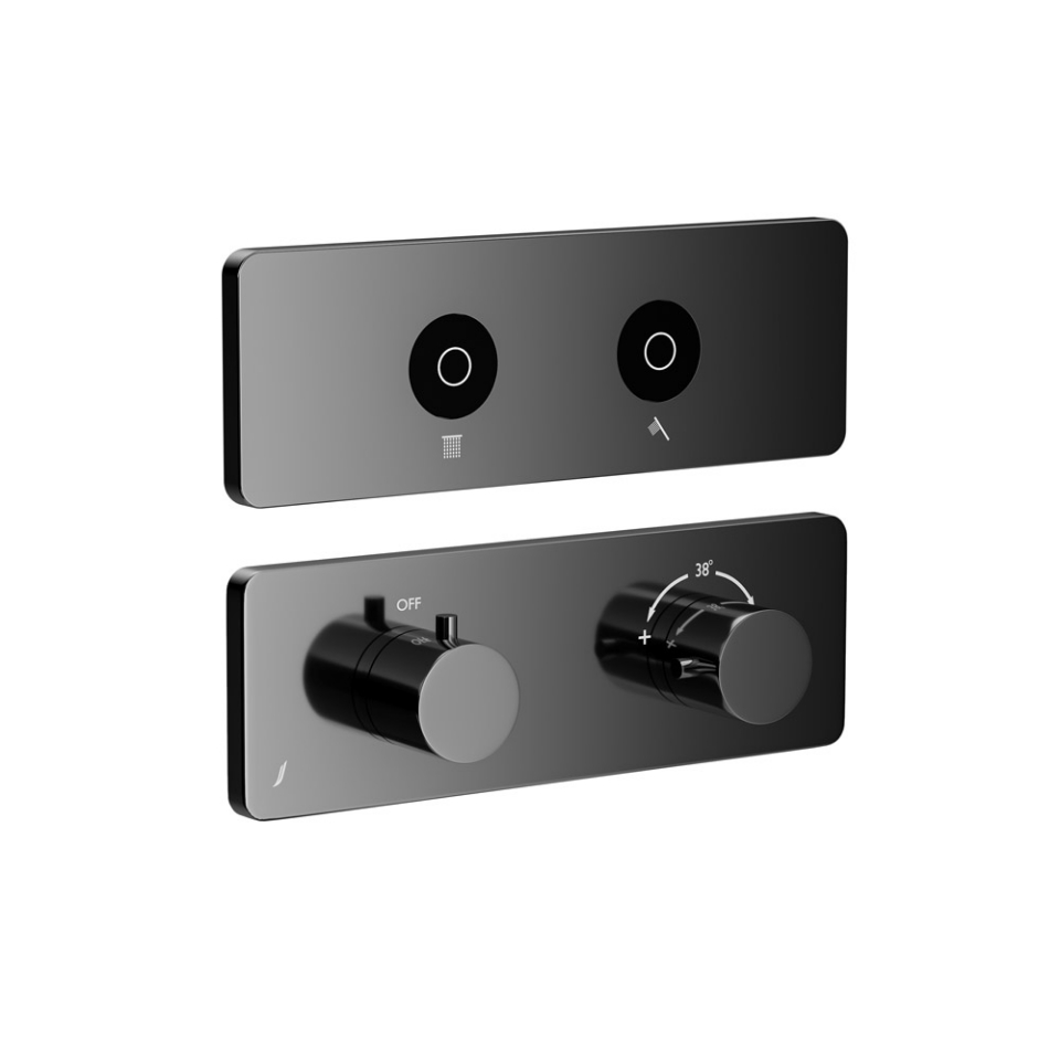 Picture of Exposed Part Kit of QLOUD Touch Shower System with 2 outlets - Black Chrome