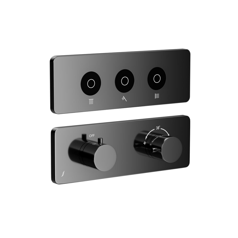 Picture of Exposed Part Kit of CLOUD Touch Shower System with 3 outlets - Black Chrome