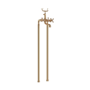 Picture of Bath & Shower Mixer with Telephone Shower Crutch - Auric Gold