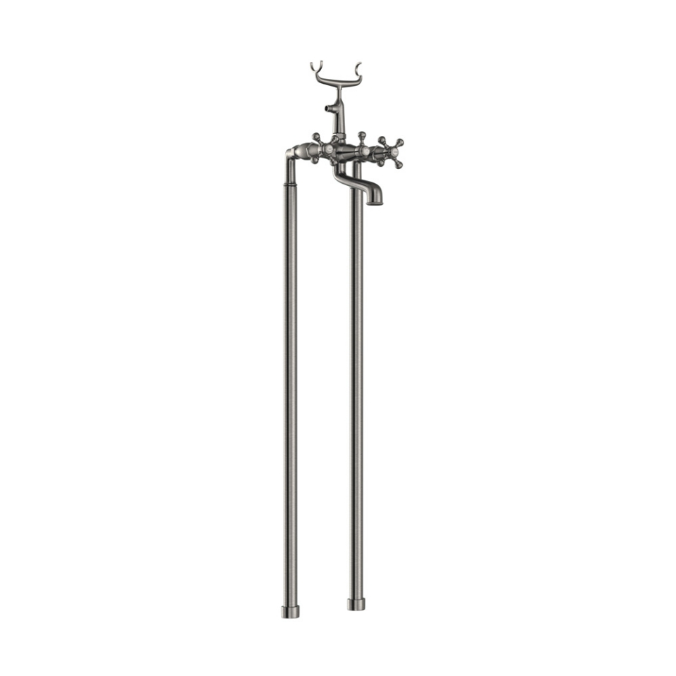 Picture of Bath & Shower Mixer with Telephone Shower Crutch - Stainless Steel