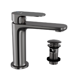 Picture of Single Lever Basin Mixer with click clack waste - Black Chrome