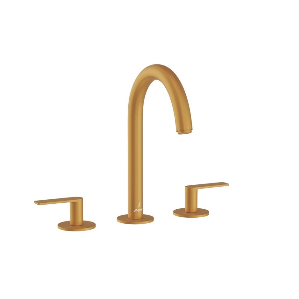 Picture of 3-Hole Basin Mixer with Pipe Spout - Gold Matt PVD