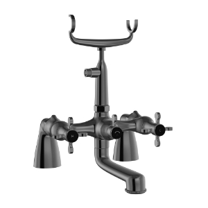Picture of Bath & Shower Mixer with Telephone Shower Crutch - Black Chrome