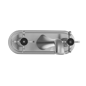 Picture of 3 Hole Basin Mixer Wall Mounted - Stainless Steel