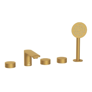 Picture of Смеситель для ванны и душа на 5 отверстий - Золото матовое PVD