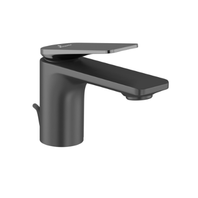 Picture of Single Lever Basin Mixer with Popup Waste - Lever: Black Chrome | Body: Black Matt