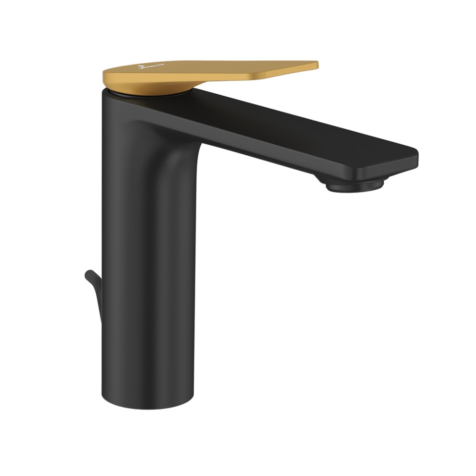 Picture of Single Lever Extended Basin Mixer with Popup Waste - White Matt