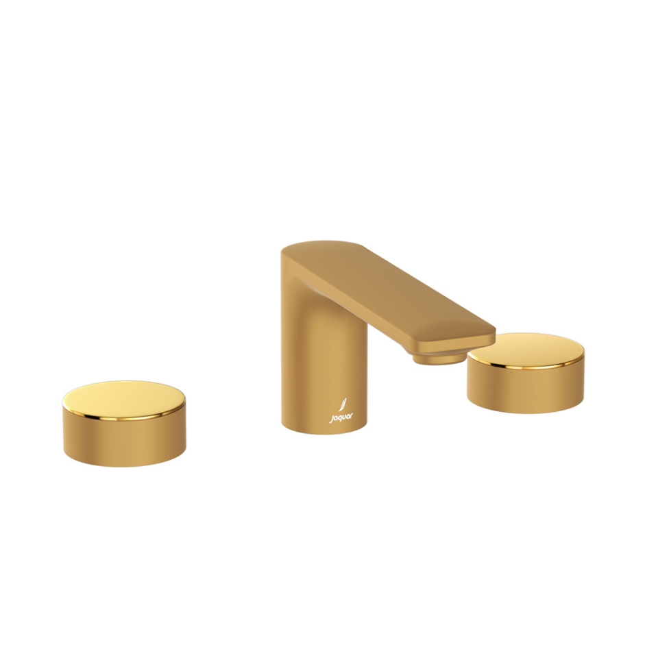 Picture of 3-Hole Basin Mixer - Lever: Gold Bright PVD | Body: Gold Matt PVD