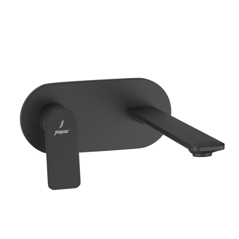 Picture of Exposed Parts of Left Hand Side Operated Single Lever Built-in In-wall Manual Valve  - Black Matt 