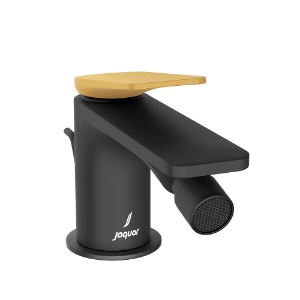 Picture of Single Lever Bidet Mixer with Popup Waste - Lever: Gold Matt PVD | Body: Black Matt