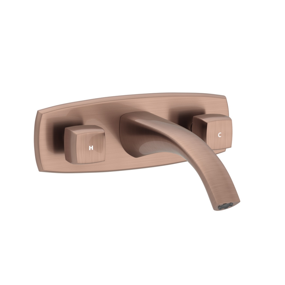 Picture of Смеситель для раковины на 3 отверстия, настенный монтаж - Античная медь