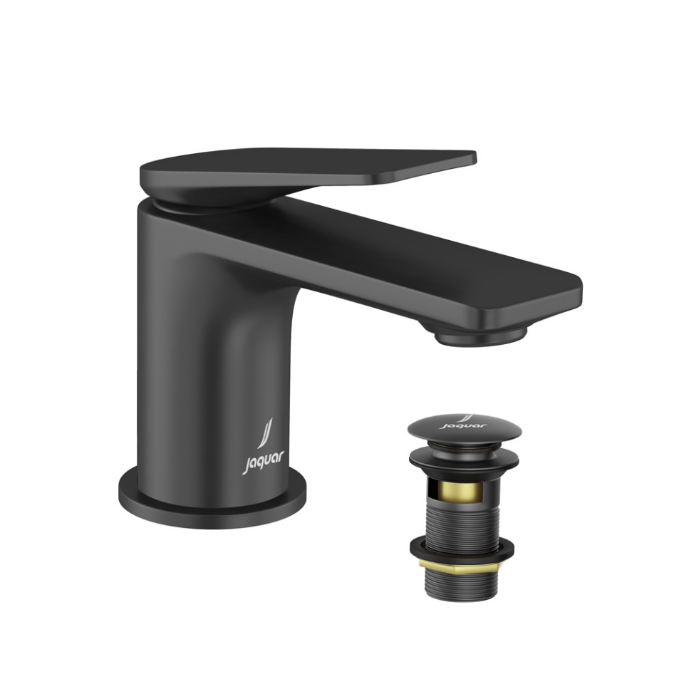 Picture of Однорычажный смеситель для раковины с донным клапаном click-clack - Черный матовый