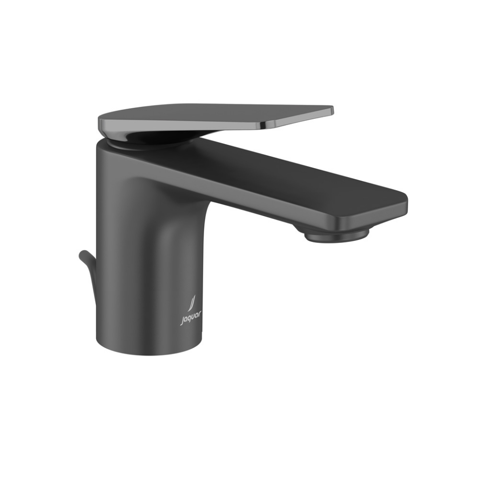 Picture of Single Lever Basin Mixer with Popup Waste - Lever: Black Chrome | Body: Black Matt