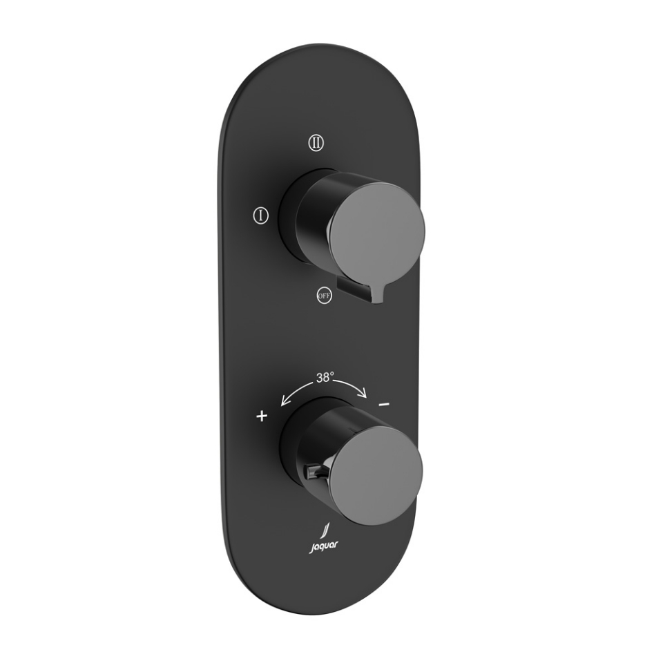 Picture of Термостатический смеситель для душа Aquamax на 3 потребителя - Рычаг: Черный хром | Корпус: Черный матовый