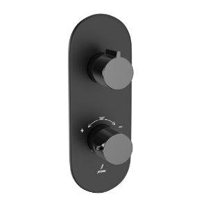 Picture of Термостатический смеситель для душа Aquamax - Рычаг: Черный хром | Корпус: Черный матовый