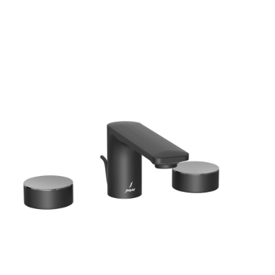 Picture of Смеситель для раковины на 3 отверстия - Рычаг: Черный хром | Корпус: Черный матовый