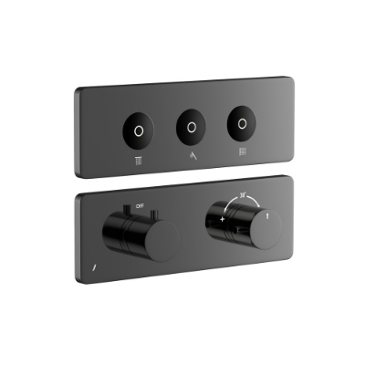Picture of Exposed Part Kit of CLOUD Touch Shower System with 3 outlets - Black Chrome